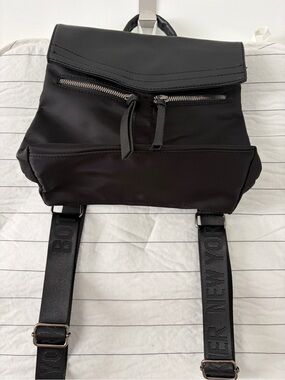 Botkier Black Women’s Trendy Nylon Backpack with Textured Straps NWT